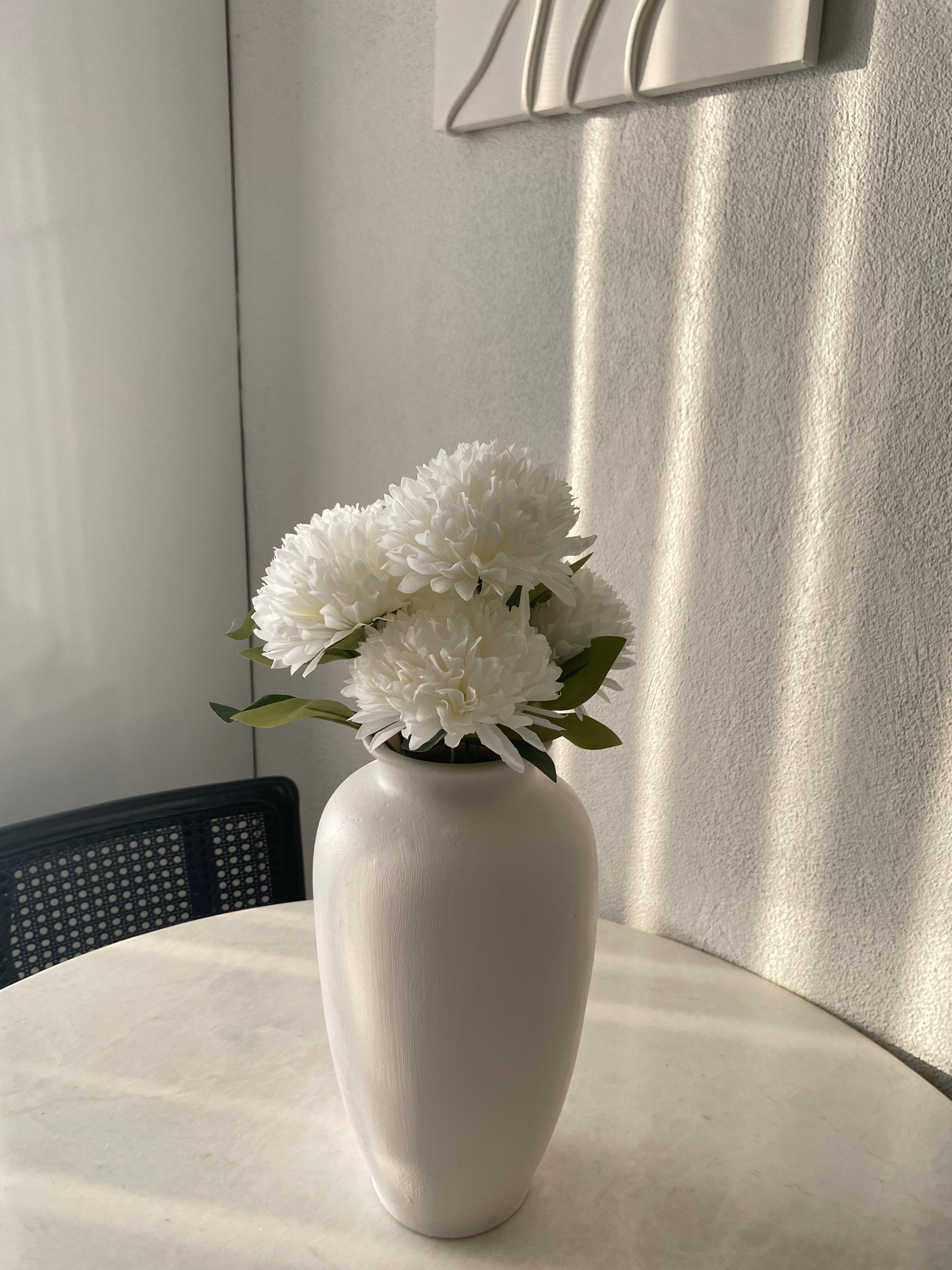 Dekoratif Beyaz Şakayık Yapay Çiçek Buketi