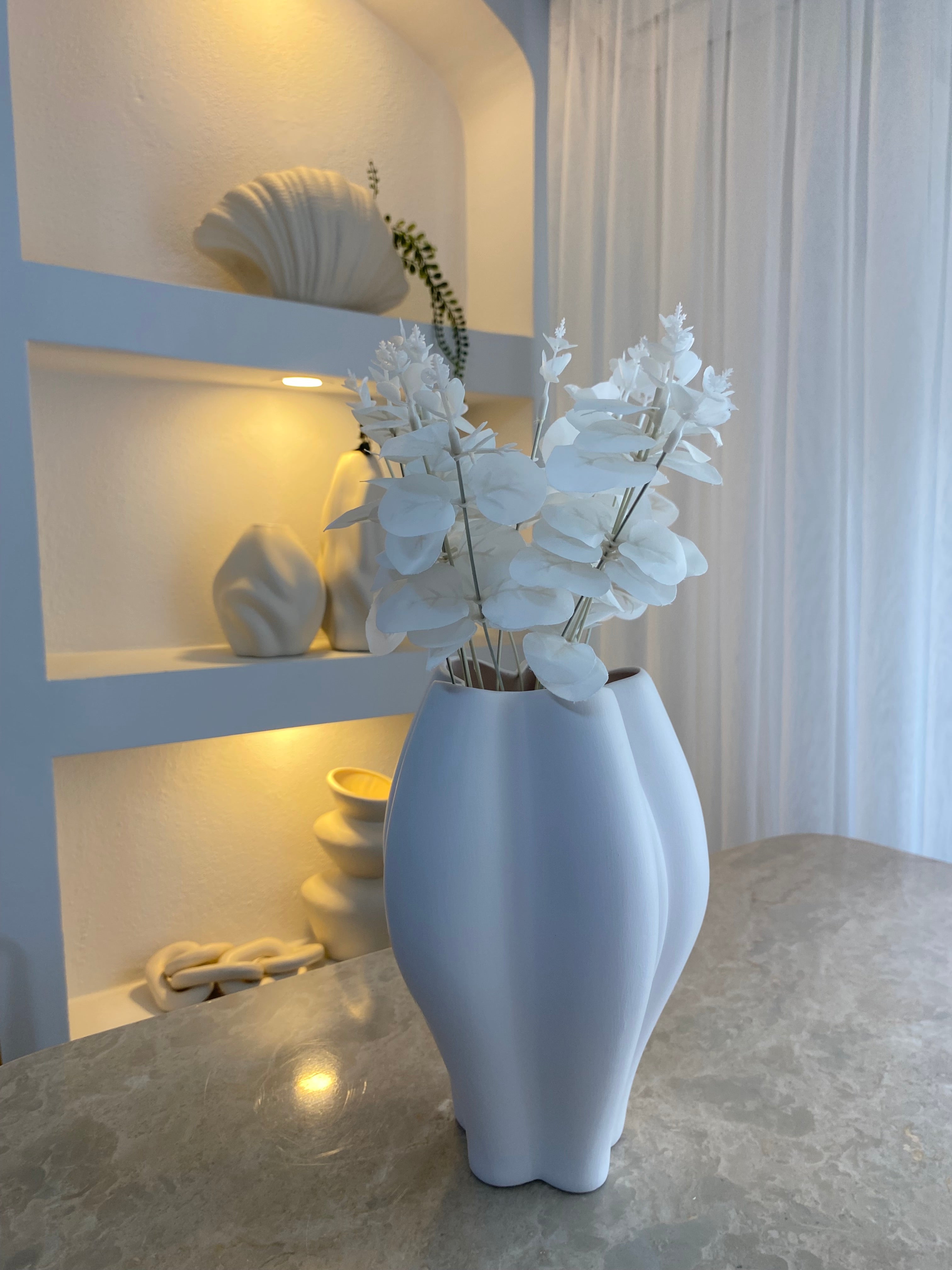 Twist Vazo - Kırık Beyaz