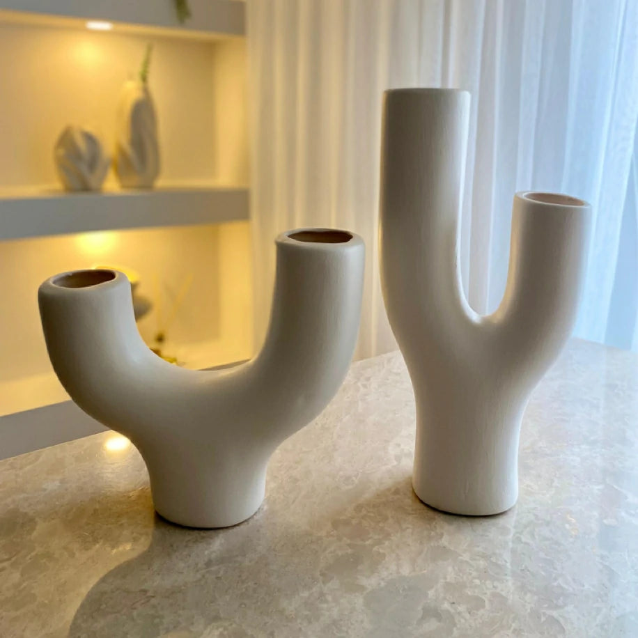 Y&K Vazo 2’Li Set Beyaz