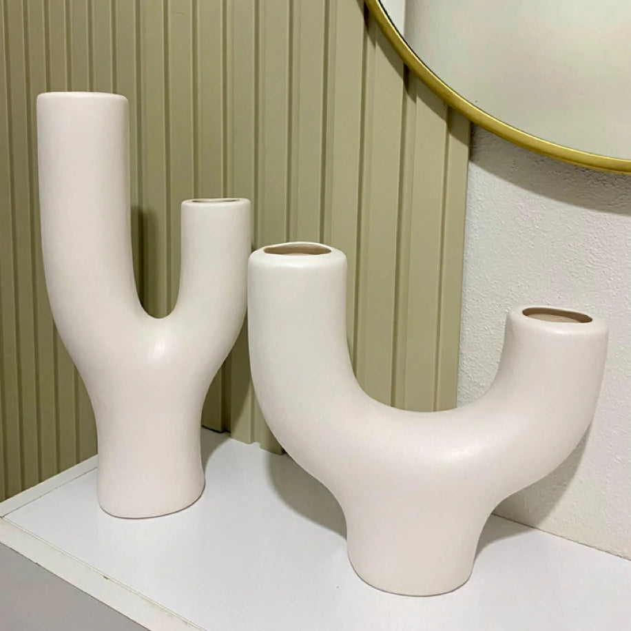 Y&K Vazo 2’Li Set Beyaz