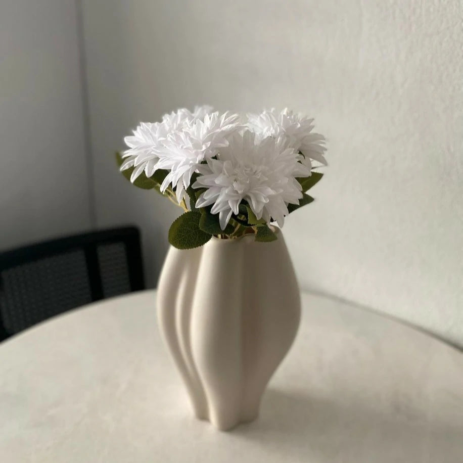 Dekoratif Beyaz Kasımpatı Yapay Çiçek Buketi